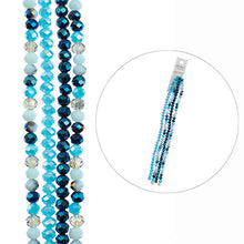 Load image into Gallery viewer, Crystal Lane Rondelle 4 Strand 7in (apx153pcs) 4x6mm Blue Mix
