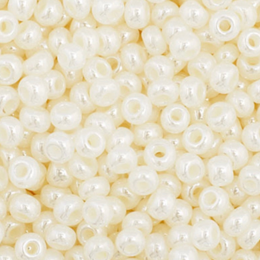 11/0 Preciosa Seed Beads Opaque Ceylon Dyed Pearl