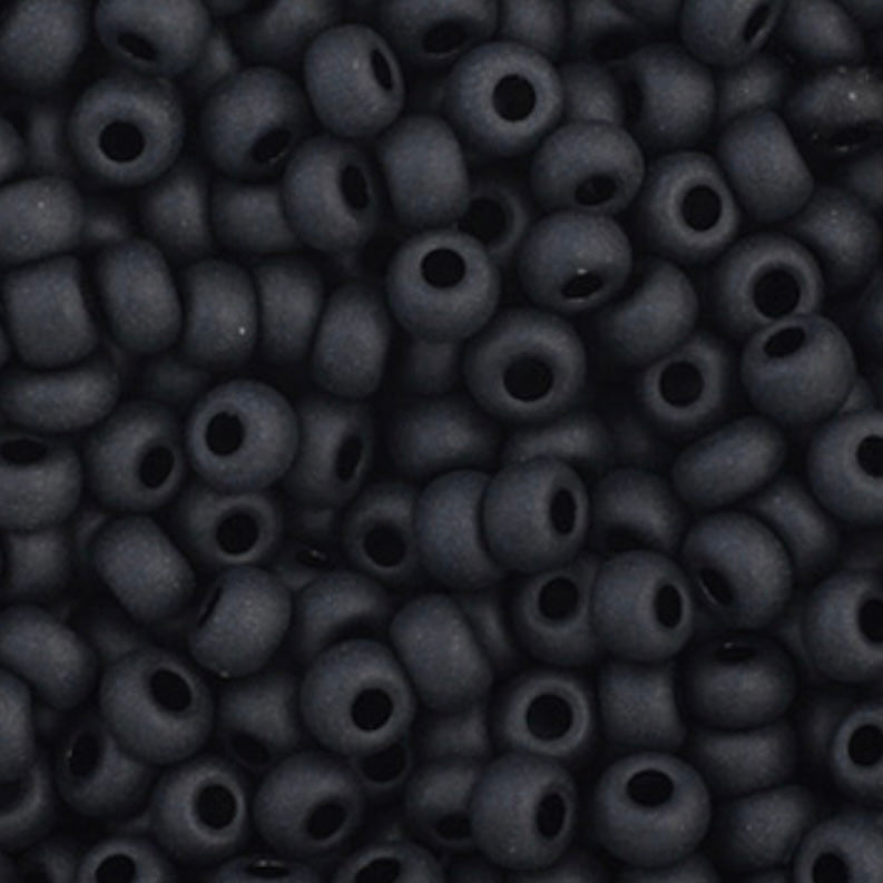 11/0 Preciosa Seed Beads Opaque Black Matte