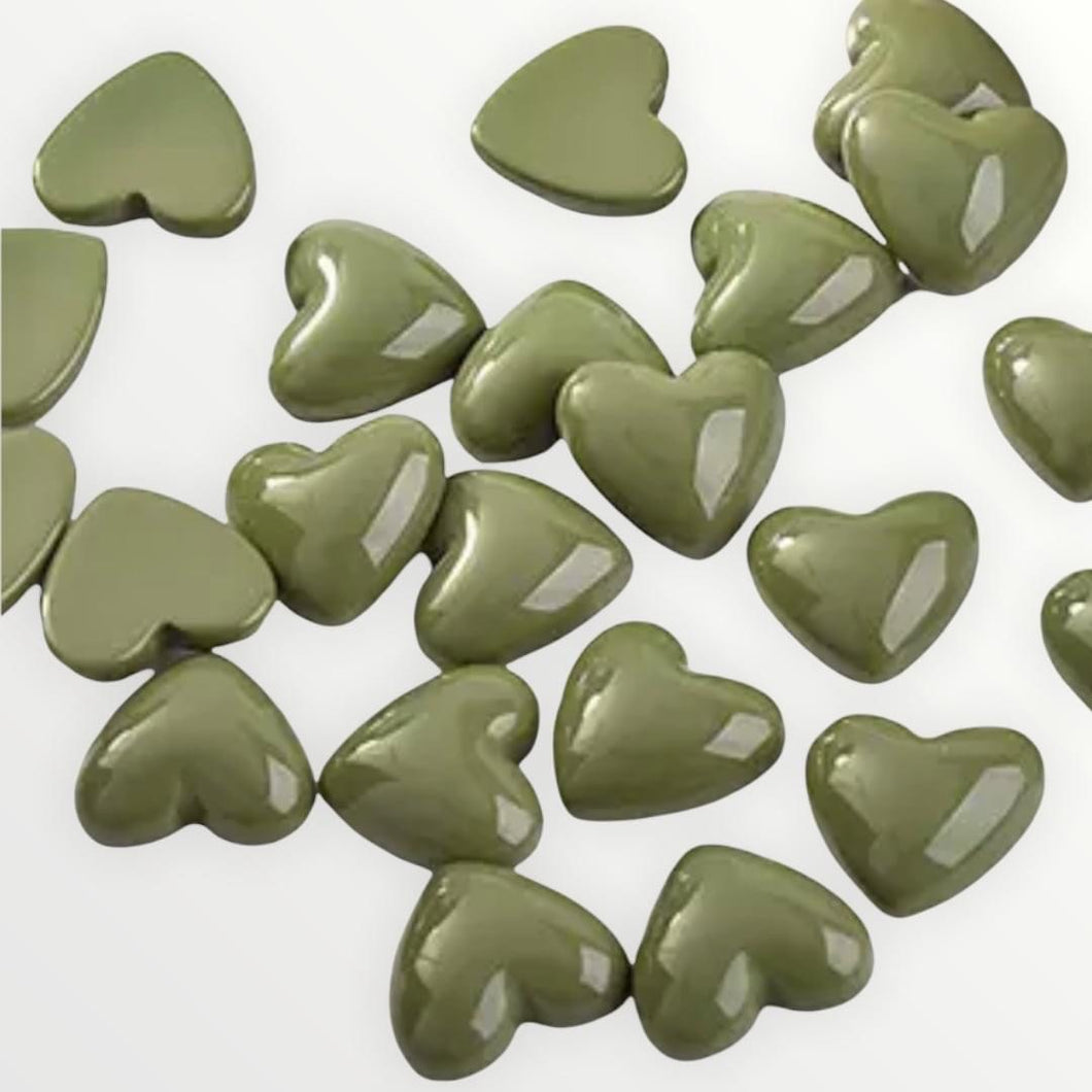 18mm Heart Shaped, Glue On Gloss Resin Gems, Sold in Pairs, See Dropdown for other Colours