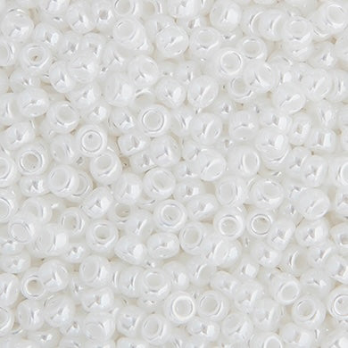 11/0 Miyuki Seed Beads White Pearl Opaque Luster, Sold in 22g Bag