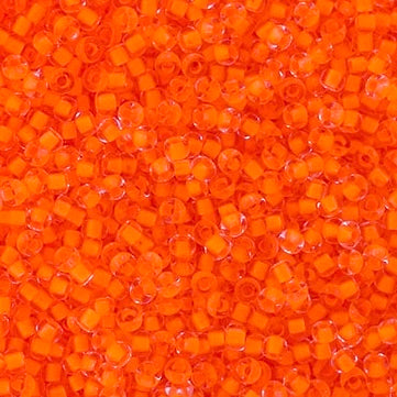 11/0 Preciosa Seed Beads Crystal C/L Neon Orange