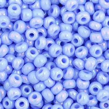 11/0 Preciosa Seed Beads Light Blue AB Opaque