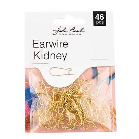 Findings - Earwire Kidney (apx 19x10mm) Gold or Silver 46pcs