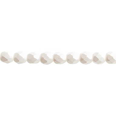 Czech Fire Polished Beads Strung 4mm Silk Matte White 45pcs