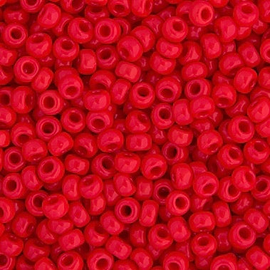 8/0 Miyuki Seed Beads Red Opaque, 22g Bag