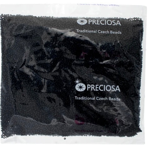 11/0 Preciosa Seed Beads Opaque Black, 250g Bag