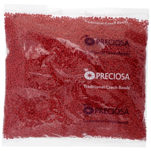 11/0 Preciosa Seed Beads Opaque Dark Red, 250g Bag