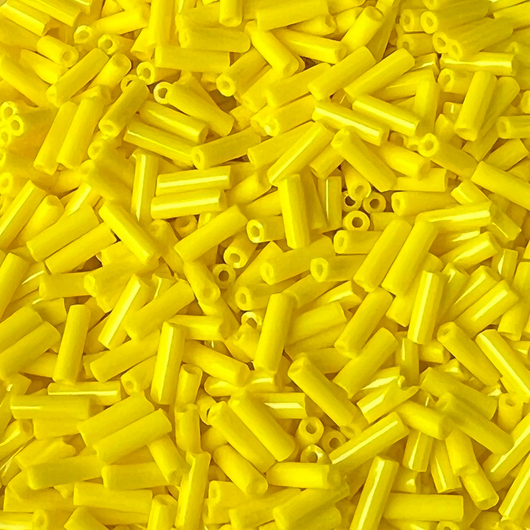 #3 Czech Bugles Opaque Lemon Yellow, 24g Bags