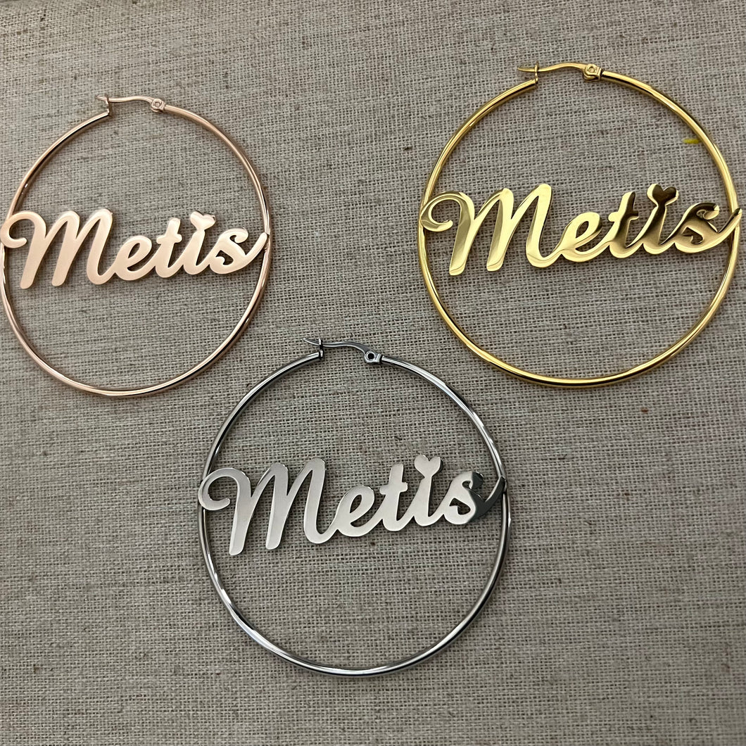 Metis 60mm Hoop Earrings, Sold in Pairs, See Dropdown for Metal Colour Selection