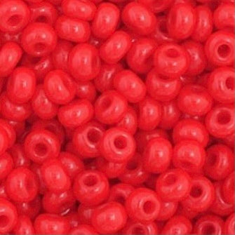 11/0 Preciosa Seed Beads Opaque Medium Red