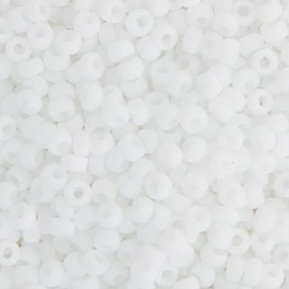 8/0 Miyuki Seed Beads Chalk White Opaque Matte, 22g Vial