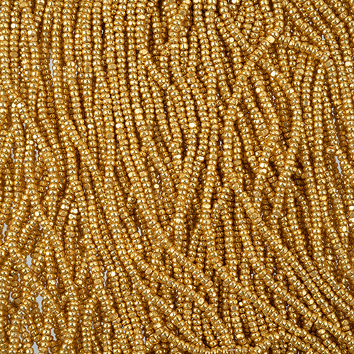 11/0 Charlotte Cut Preciosa (Czech) Bead Opaque Gold Premium Strung