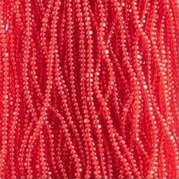 13/0 Charlotte Cut Preciosa (Czech) Bead Transparent Red Strung