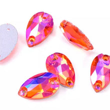 Load image into Gallery viewer, 17*28mm Tear Drop Glass Crystal AB Sew On Gems
