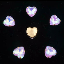 Load image into Gallery viewer, 10mm Gold Claw AB Jelly Hearts

