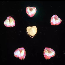 Load image into Gallery viewer, 10mm Gold Claw AB Jelly Hearts
