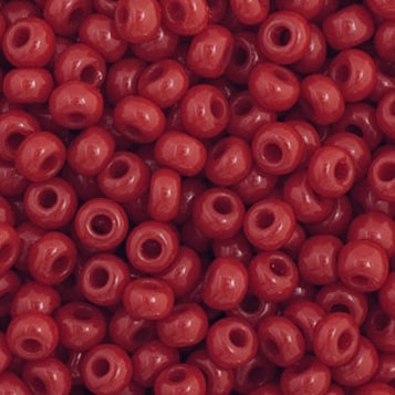 11/0 Preciosa Seed Beads Opaque Dark Red, 23g Bag
