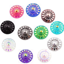 Load image into Gallery viewer, 25mm Wheel Burst, Circle, Resin, Sew On, Multiple Colours

