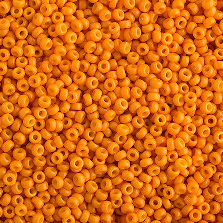 15/0 Miyuki Seed Beads Cheddar Orange Opaque Duracoat, 22g Vials