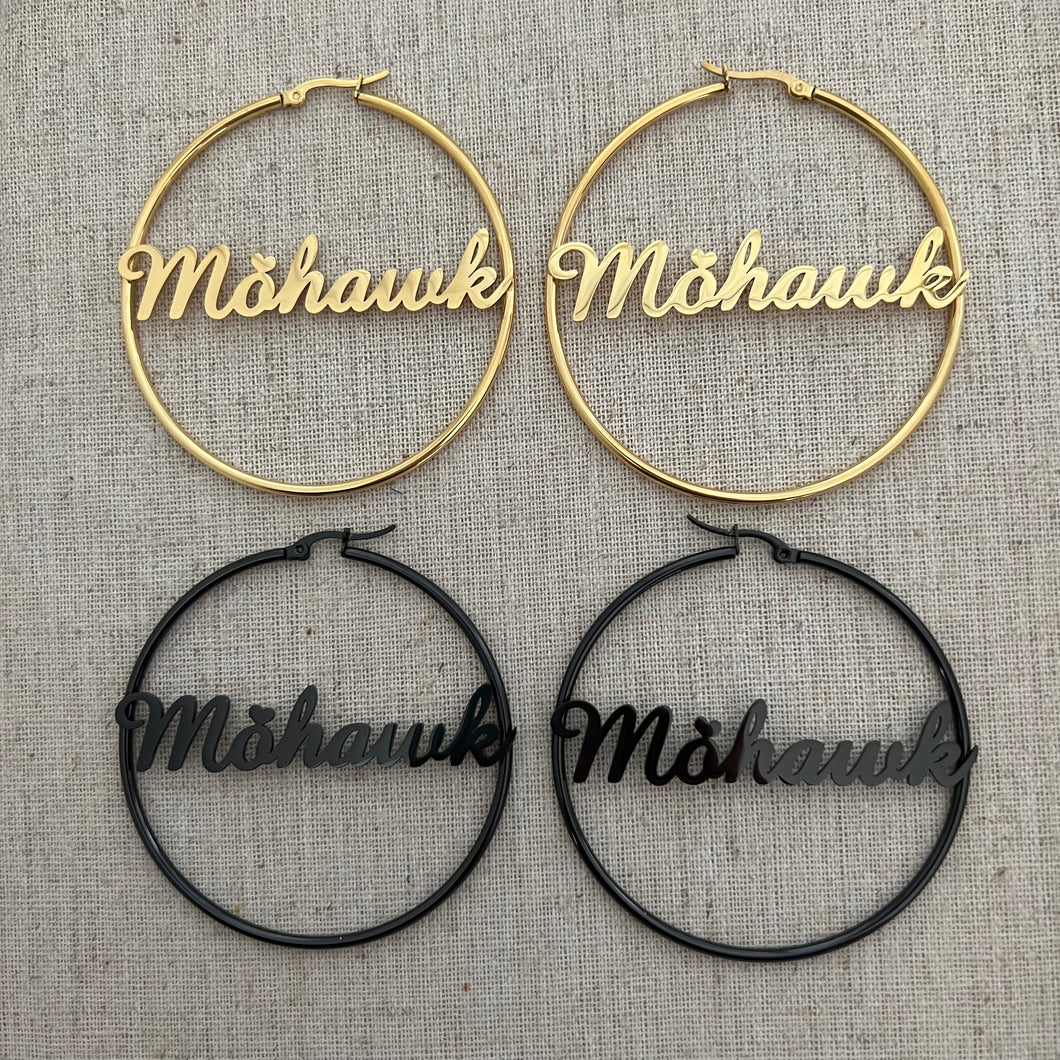 Mohawk 60mm Hoop Earrings, Sold in Pairs, See Dropdown for Colours