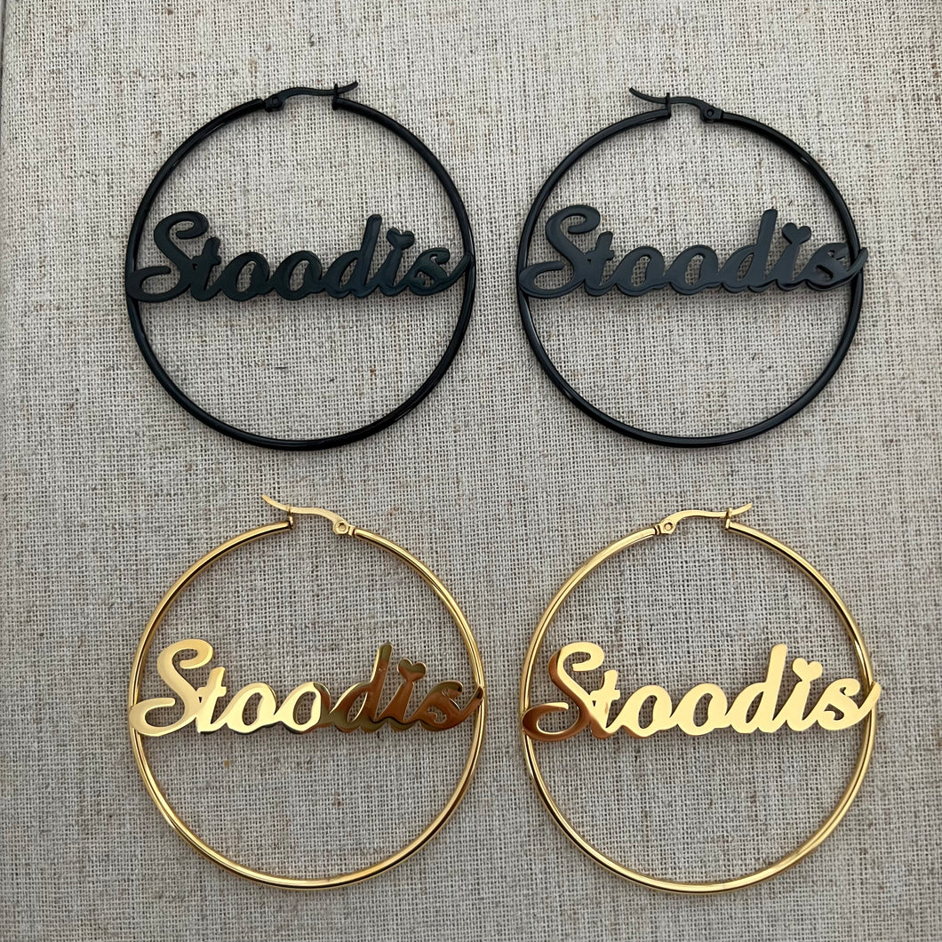 Stoodis 60mm Hoop Earrings, Sold in Pairs, See Dropdown for Colours