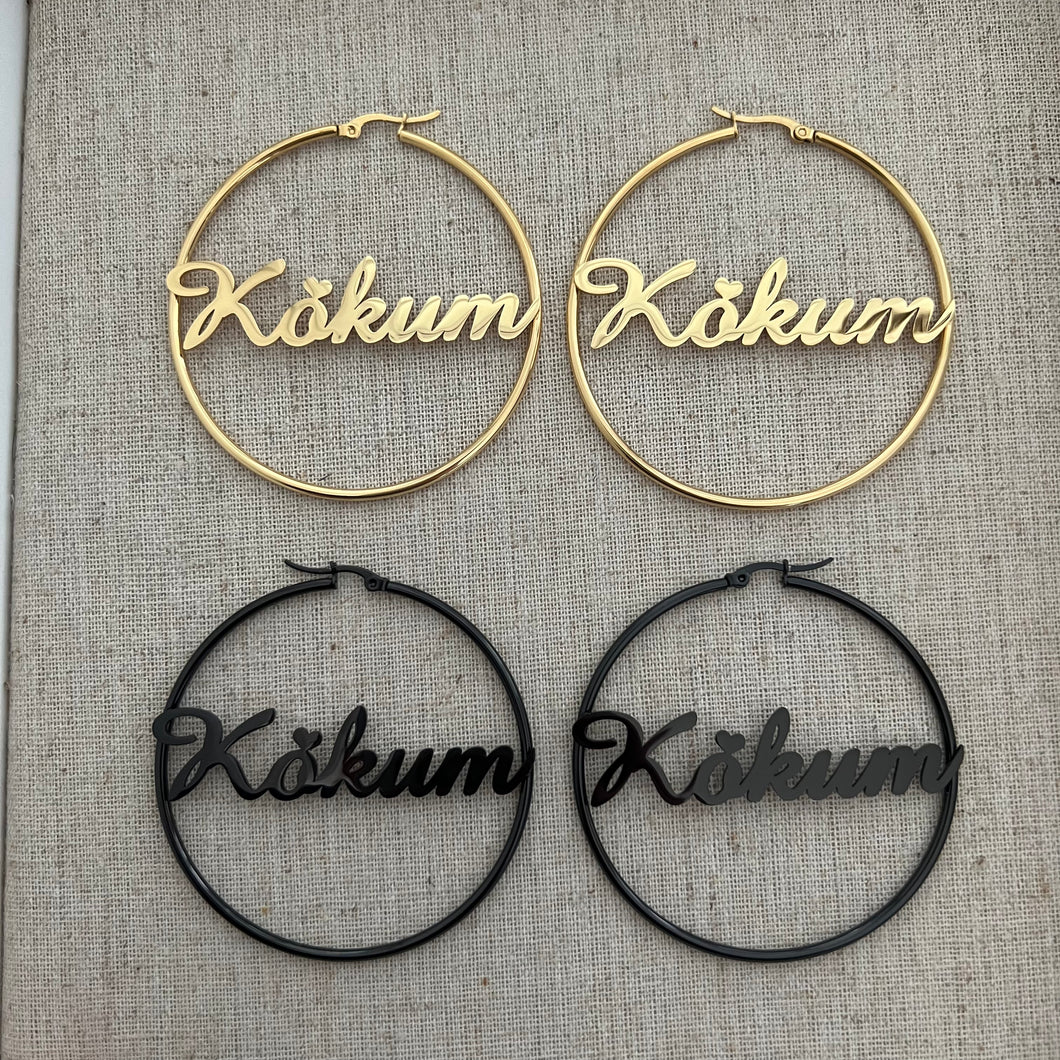 Kokum 60mm Hoop Earrings, Sold in Pairs, See Dropdown for Colours