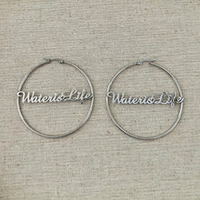 Load image into Gallery viewer, Water is Life 60mm Hoop Earrings, Sold in Pairs, See Dropdown for Colours
