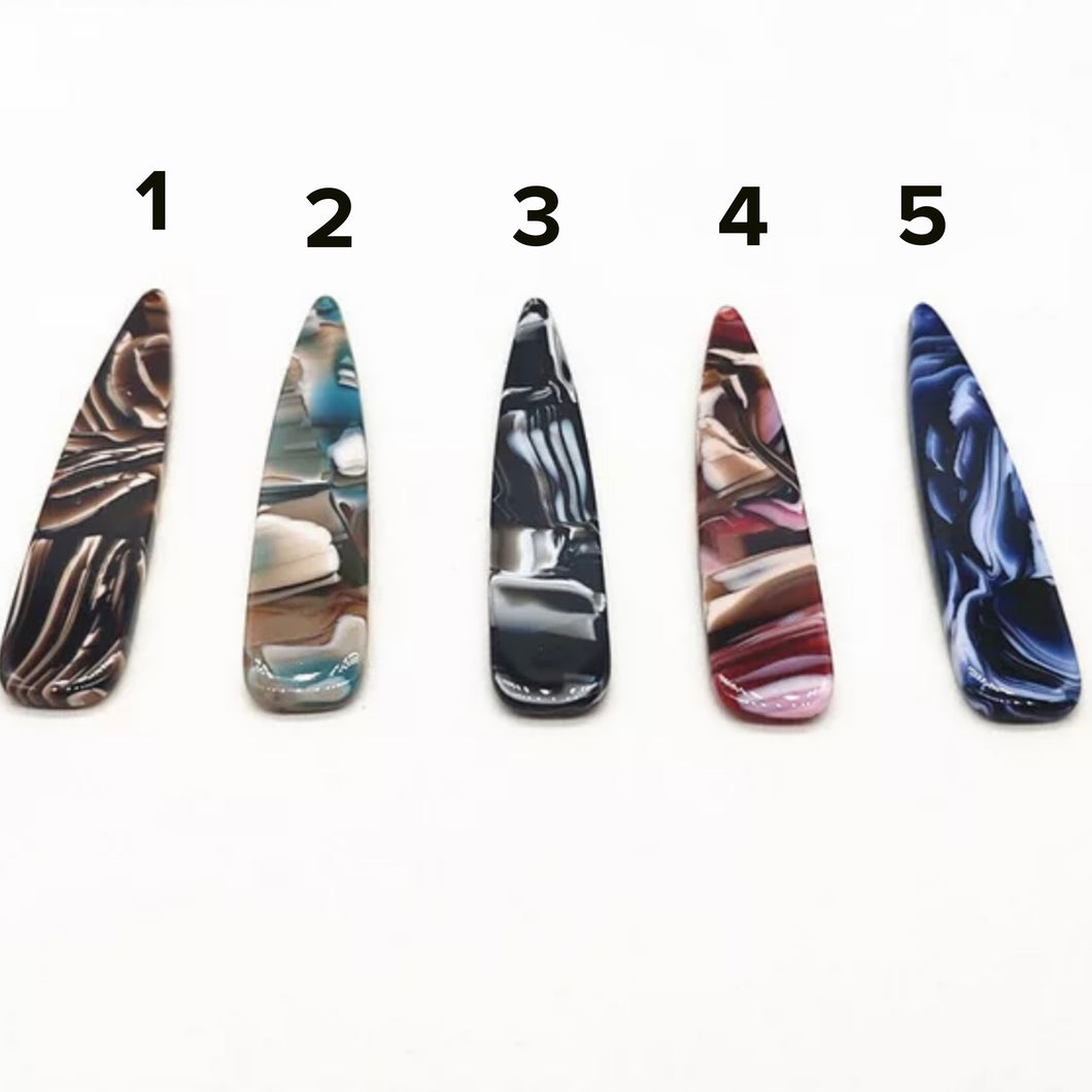 12*54mm on Black Long Teardrop, One Hole Sew On, Acrylic Resin Gem **Other Colours Available**