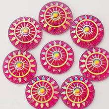 Load image into Gallery viewer, 25mm Wheel Burst, Circle, Resin, Sew On, Multiple Colours
