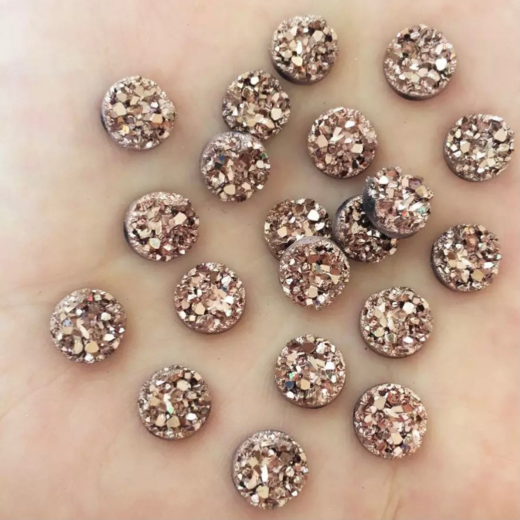 8mm Faux Druzy Round, Glue On, Resin Gem ** Other Colours Available**
