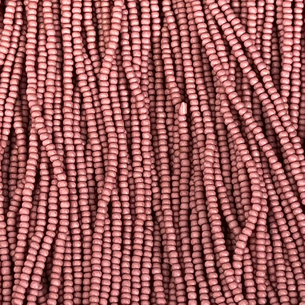 11/0 Preciosa Seed Beads Opaque Pink Solgel Dyed Strung
