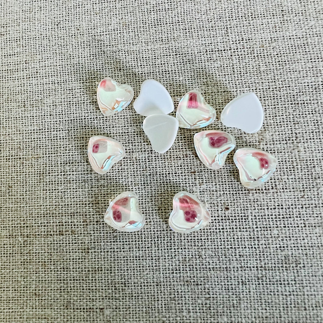 10mm Grade AAAA High Quality,K9 Crystal Heart Shape, Glue On Crystal Glass Rhinestones, Sold in Pairs, See Dropdown for Colours