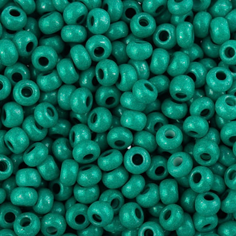 8/0  Preciosa Terra Intensive Seed Beads  Dark Green, 22g Vial