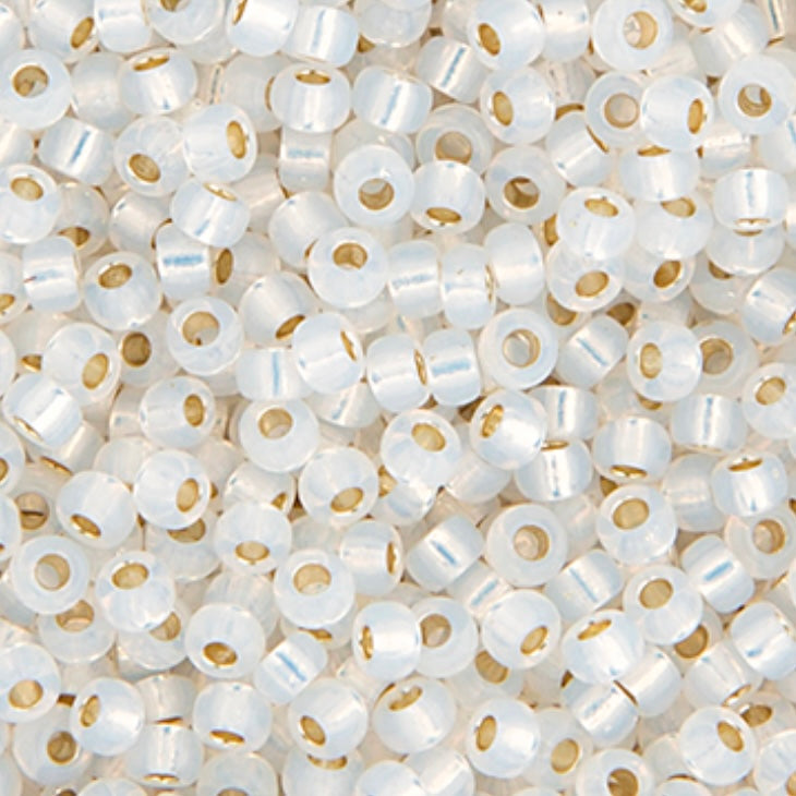 11/0 Miyuki Seed Beads White Opal Silver Lined, 22g Bag