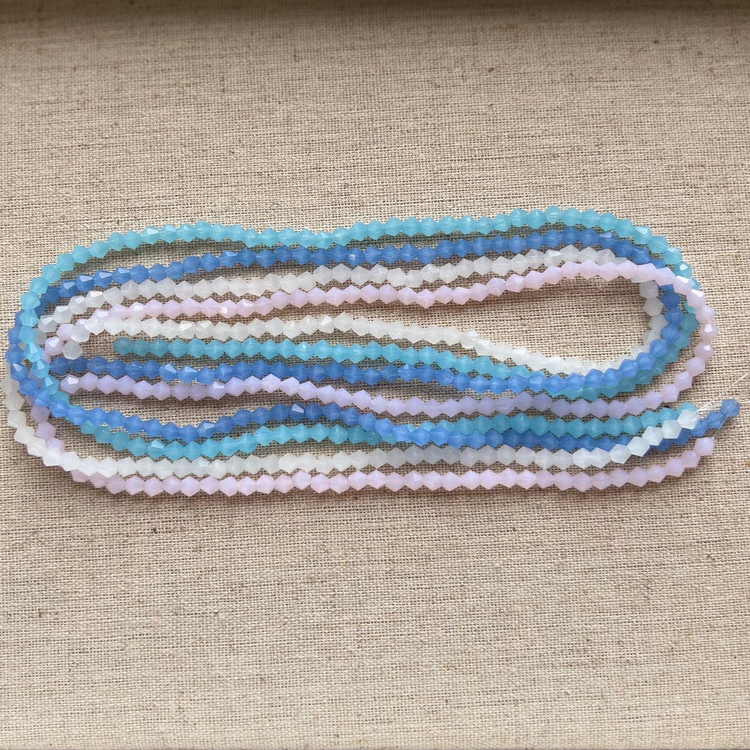 Set of 4 Strands Glass Bicones 4mm,  Approx. (118pcs/Strand)