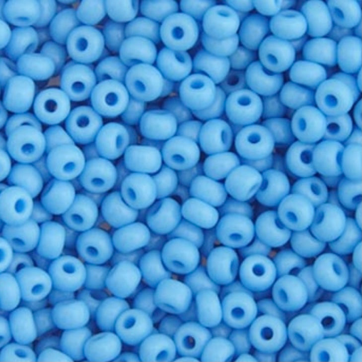 8/0 Preciosa Seed Beads Opaque Light Blue, 22g Vial
