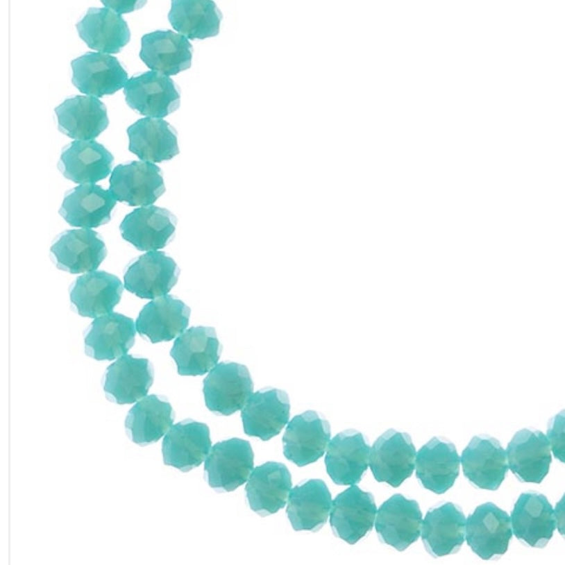 Crystal Lane Rondelle 2 Strand 7in (apx110pcs) 3x4mm Opaque Turquoise Blue