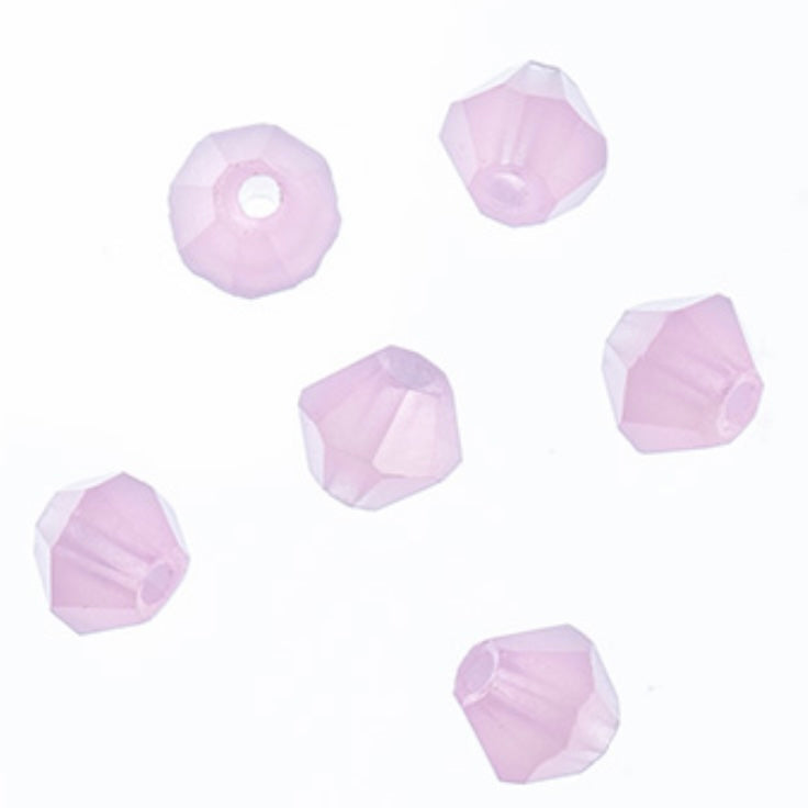Crystal Lane Bicone 2 Strand 7in (apx96pcs) 4mm Opaque Pink