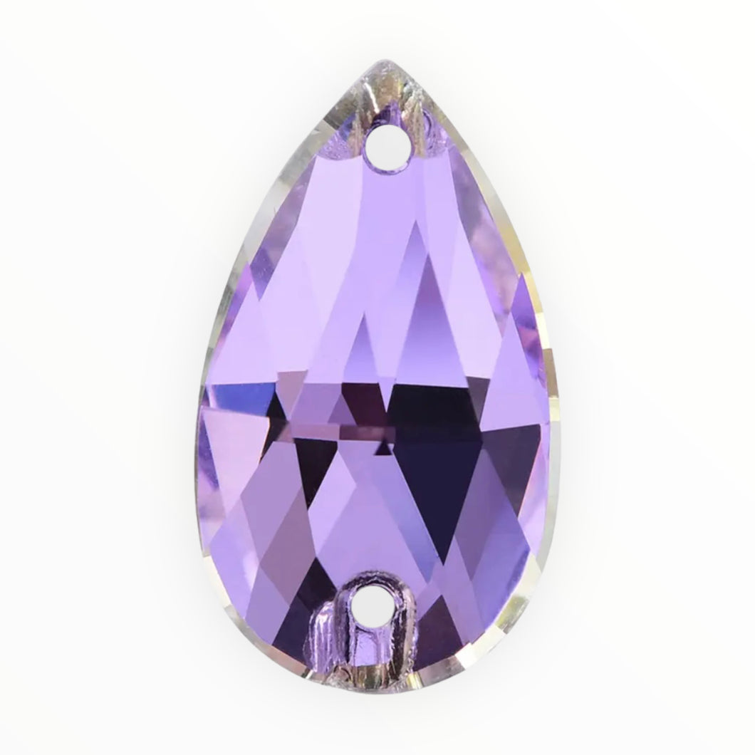 17*28mm Vitrail Light Tear Drop AAAAA Glass Crystal, Sew On Gems, Sold in Pairs