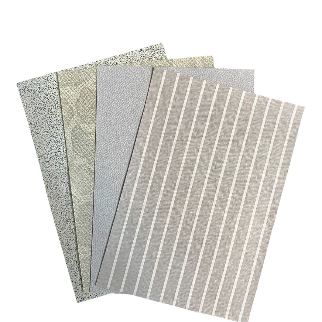 Grey Set of 4 Vinyl Backing Material 8.5*12 Inches Each Sheet