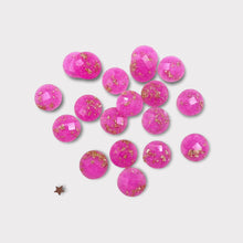 Load image into Gallery viewer, 12mm Round Gold Foil Filled Facet Cabochons, See Other Colours
