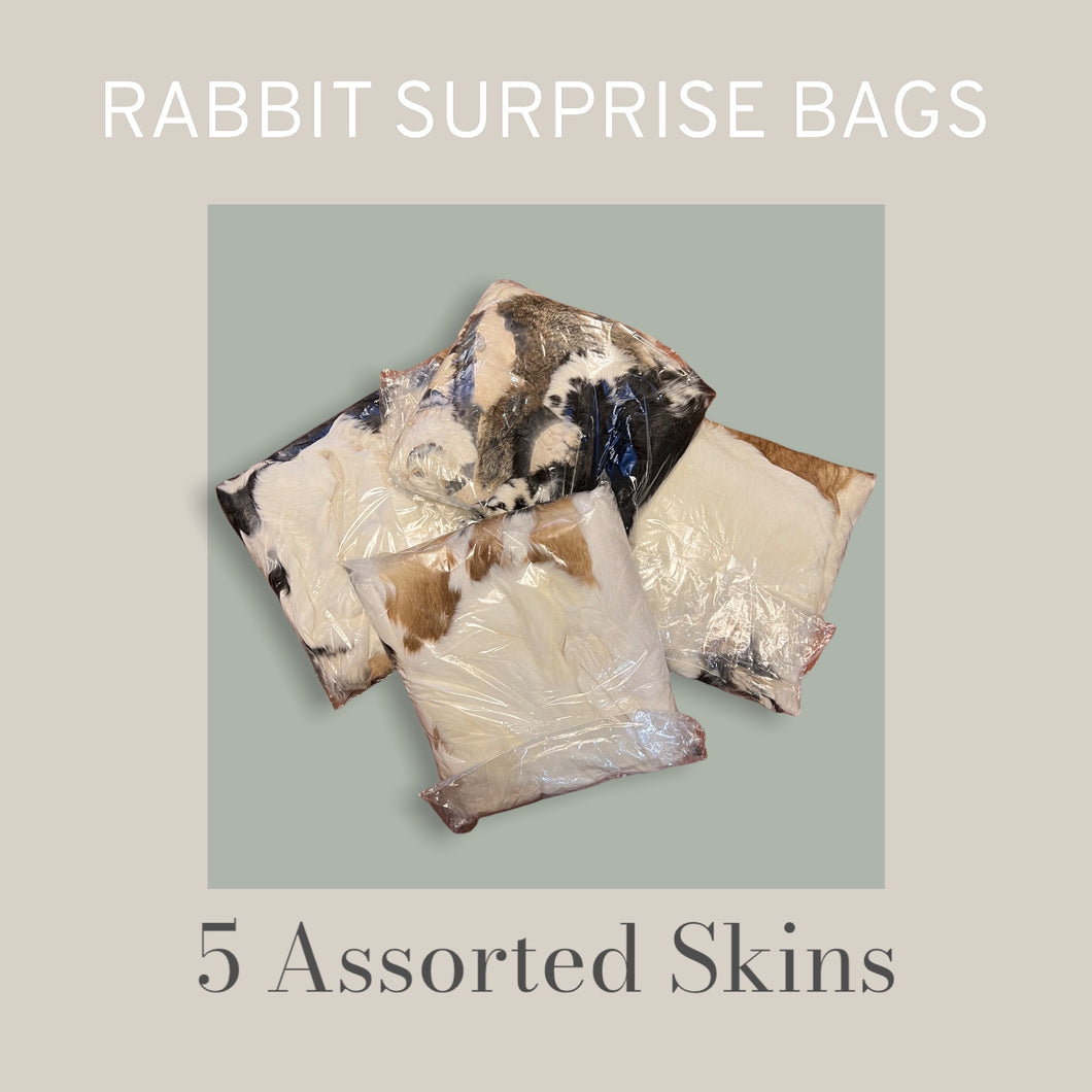 Surprise pack of assorted natural colours of Rabbit Fur, sizes vary, Sold in Canada Only