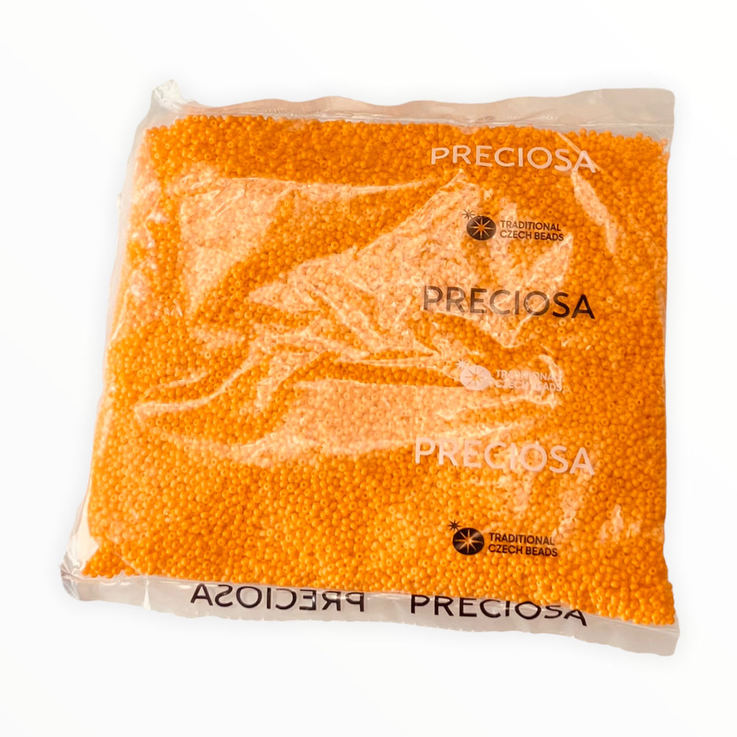 11/0 Preciosa Seed Beads Opaque Light Orange, 250g Bag