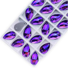 Load image into Gallery viewer, 11*18mm Fancy Glass AB, Tear Drop Glass Crystal, Sew On Gems,See other Colours
