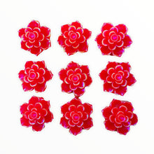 Load image into Gallery viewer, 18mm Resin Rose Flower Flatback, Glue on, See Dropdown for Colours
