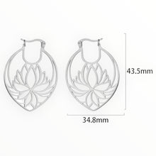 Load image into Gallery viewer, Stainless Steel earring with Lotus Flower, see dropdown for colours
