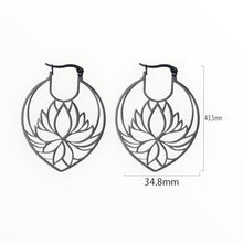 Load image into Gallery viewer, Stainless Steel earring with Lotus Flower, see dropdown for colours
